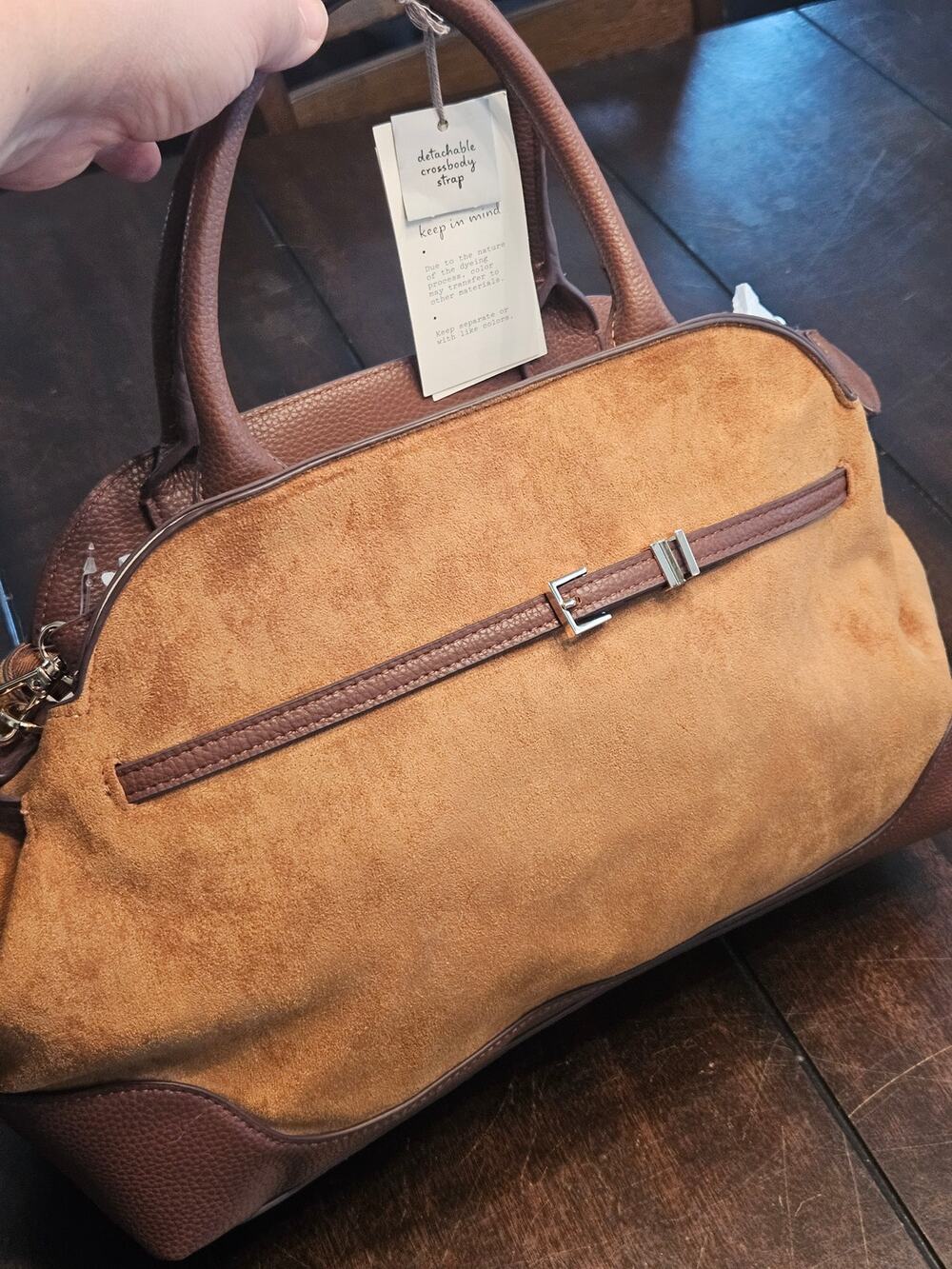 NWT A New Day Brown Faux Leather Satchel